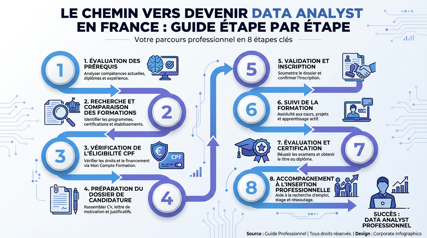 Parcours étape par étape pour devenir Data Analyst en France