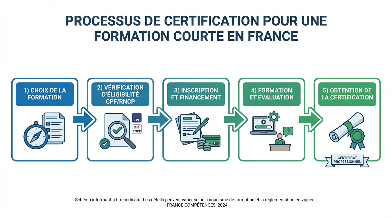Processus de certification pour une formation courte en France